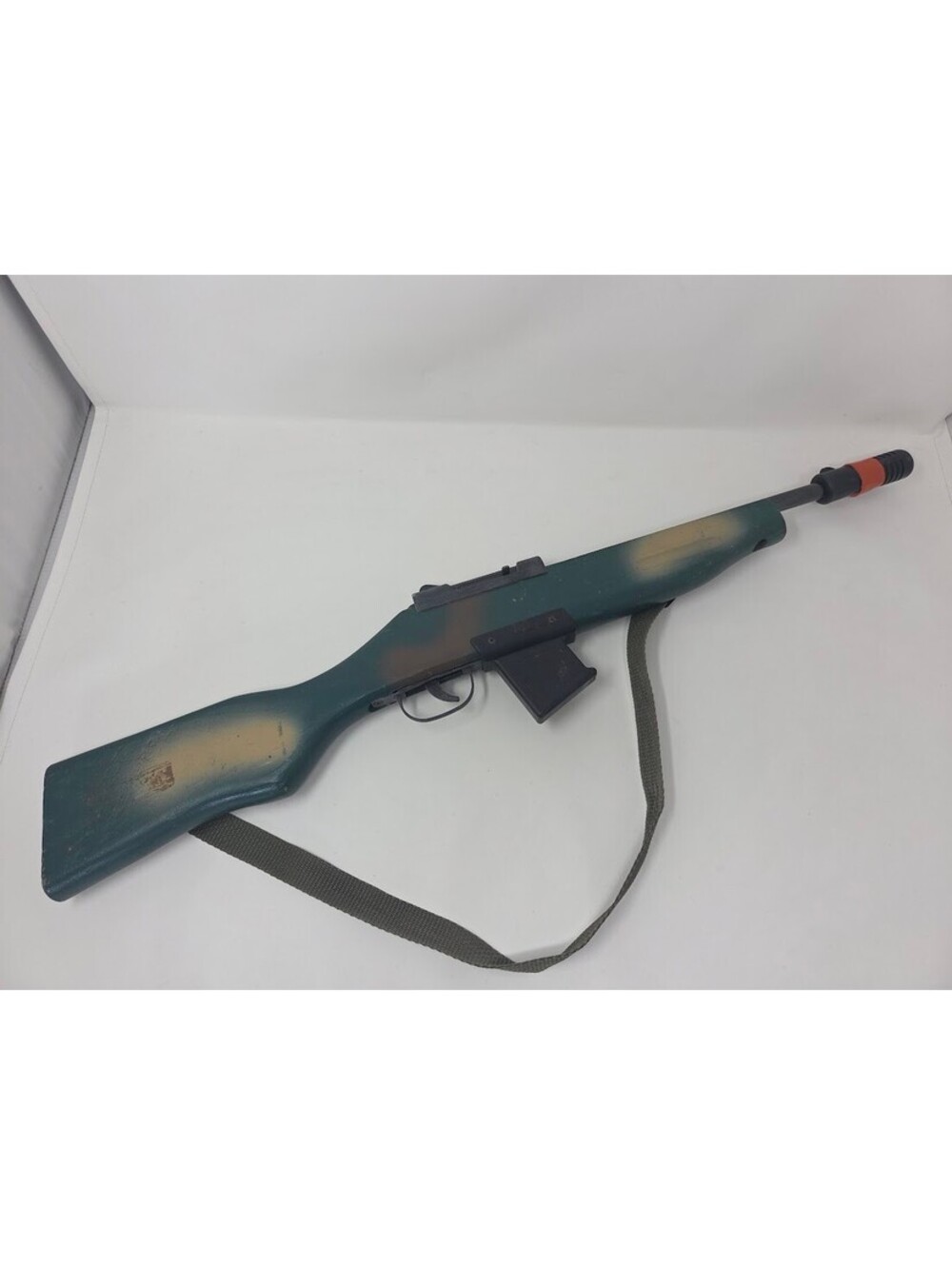 Vietnam Era Wooden Toy Semi Automatic Rifle Military Style Sling Click Action